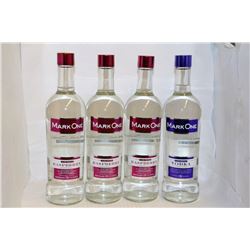 4 BOTTLES OF MARK ONE  VODKA