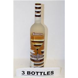 3 BOTTLES OF THREE OLIVES S'MORES FLAVOURED VODKA