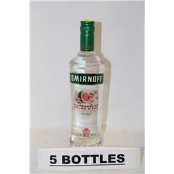 5 BOTTLES OF SMIRNOFF WATERMELON FLAVORED VODKA