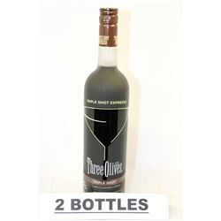2 BOTTLES OF THREE OLIVES TRIPLE SHOT ESPRESSO