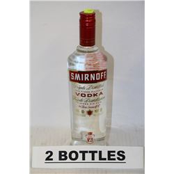 2 BOTTLES OF SMIRNOFF TRIPLE DISTILLED VODKA