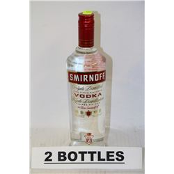 2 BOTTLES OF SMIRNOFF TRIPLE DISTILLED VODKA