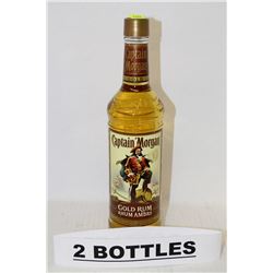 2 BOTTLES OF CAPTAIN MORGAN GOLD RUM