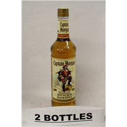 2 BOTTLES OF CAPTAIN MORGAN ORIGINAL SPICED RUM