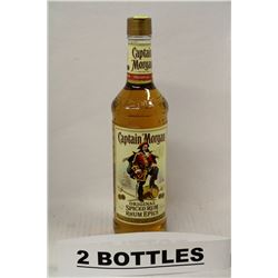 2 BOTTLES OF CAPTAIN MORGAN ORIGINAL SPICED RUM
