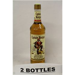 2 BOTTLES OF CAPTAIN MORGAN ORIGINAL SPICED RUM