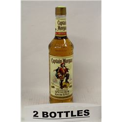 2 BOTTLES OF CAPTAIN MORGAN ORIGINAL SPICED RUM