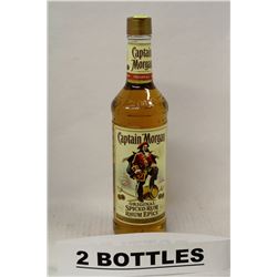 2 BOTTLES OF CAPTAIN MORGAN ORIGINAL SPICED RUM