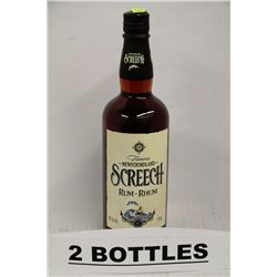 2 BOTTLES OF FAMOUS NEWFOUNDLAND SCREECH RUM