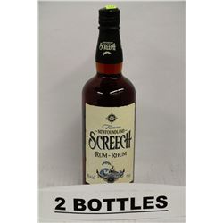 2 BOTTLES OF FAMOUS NEWFOUNDLAND SCREECH RUM