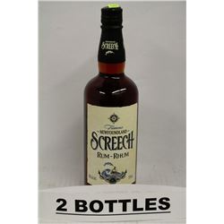 2 BOTTLES OF FAMOUS NEWFOUNDLAND SCREECH RUM