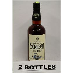 2 BOTTLES OF FAMOUS NEWFOUNDLAND SCREECH RUM