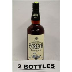 2 BOTTLES OF FAMOUS NEWFOUNDLAND SCREECH RUM