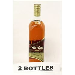 2 BOTTLES OF FLOR DE CANA IMPORTED RUM