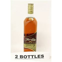 2 BOTTLES OF FLOR DE CANA IMPORTED RUM