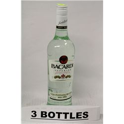 3 BOTTLES OF BACARDI SUPERIOR ORIGINAL RUM