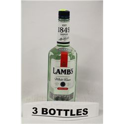 3 BOTTLES OF LAMB'S WHITE RUM