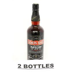 2 BOTTLES OF LEMON HART NAVY SPICED RUM