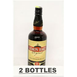 2 BOTTLES OF LEMON HART ORIGINAL RUM