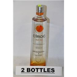 2 BOTTLES OF CIROC PEACH IMPORTED SPIRIT DRINK