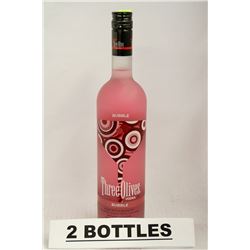 2 BOTTLES OF THREE OLIVES BUBBLE VODKA