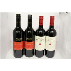 4 BOTTLES OF VARIOUS RED WINE
