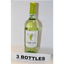3 BOTTLES OF MIDDLE SISTER SURFER CHICK SAUVIGNON