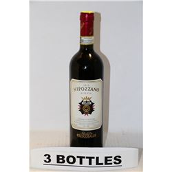 3 BOTTLES OF NIPOZZANO CHIANTI RUFINA RED WINE