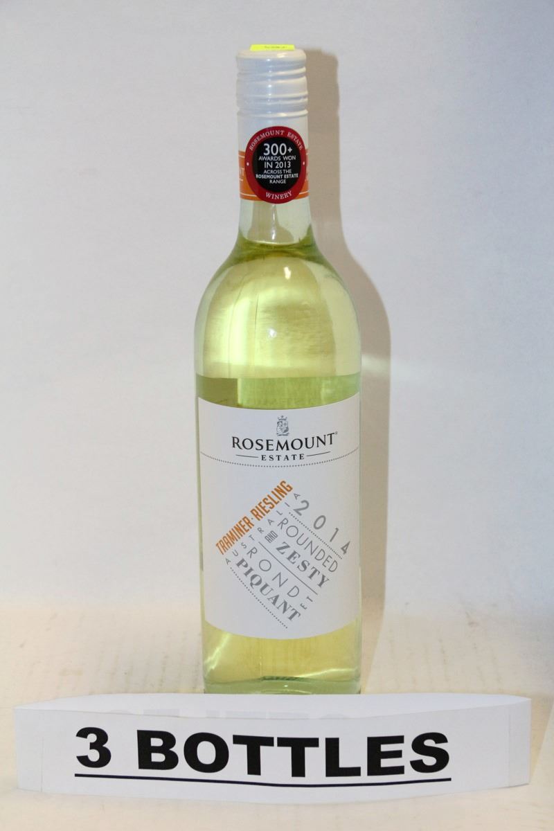 3 BOTTLES OF ROSEMOUNT ESTATE TRAMINER-RIESLING