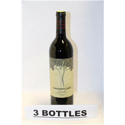 3 BOTTLES OF THE DREAMING TREE CALIFORNIA RED WINE
