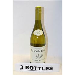 3 BOTTLES OF LA VIEILLE FERME 2013 WHITE WINE