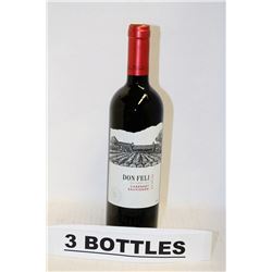 3 BOTTLES OF DON FELI CABERNET SAUVIGNON RED WINE