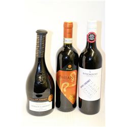3 BOTTLES OF VARIOUS RED WINES
