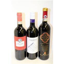3 BOTTLES OF VARIOUS RED WINES