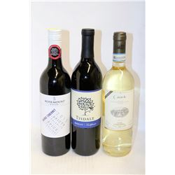 3 BOTTLES OF VARIOUS RED/WHITE WINES