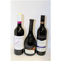 3 BOTTLES OF VARIOUS RED WINES