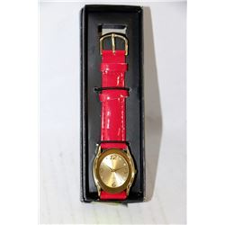 LADIES WATCH W/ RED BAND