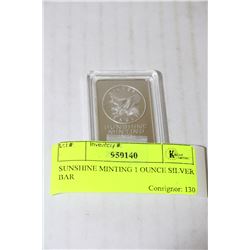 SUNSHINE MINTING 1 OUNCE SILVER BAR