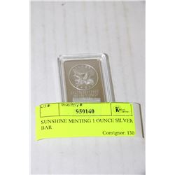 SUNSHINE MINTING 1 OUNCE SILVER BAR