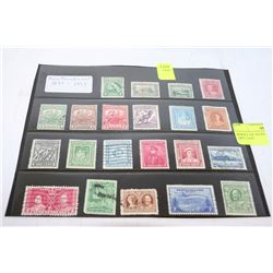 SHEET OF NEWFOUNDLAND STAMPS 1897-1943