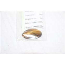 34.5CT NATURAL TIGERS EYE CABACHON  STONE