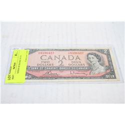 1954 CANADIAN $2 BANK NOTE