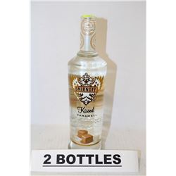 TWO 750ML BOTTLES OF SMIRNOFF CARAMEL FLAVOURED