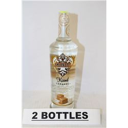 TWO 750ML BOTTLES OF SMIRNOFF CARAMEL FLAVOURED