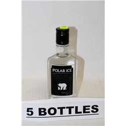 FIVE 200ML BOTTLES OF POLAR ICE VODKA 40%ALC./VOL.