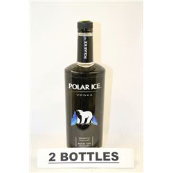 TWO 750ML BOTTLES OF POLAR ICE VODKA 40%ALC./VOL.