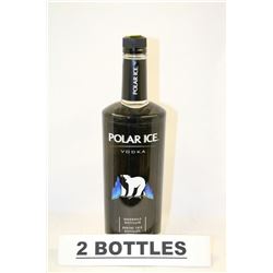 TWO 750ML BOTTLES OF POLAR ICE VODKA 40%ALC./VOL.