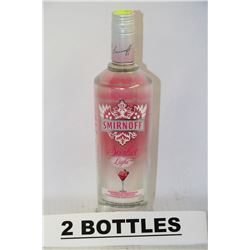 TWO 750ML BOTTLES OF SMIRNOFF SORBET LIGHT VODKA