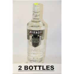 TWO 750ML BOTTLES OF SMIRNOFF COCONUT FLAVOURED