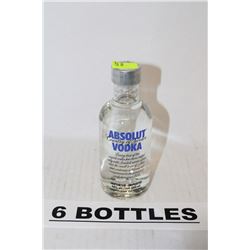 SIX 200ML BOTTLES OF ABSOLUT VODKA 40%ALC./VOL.